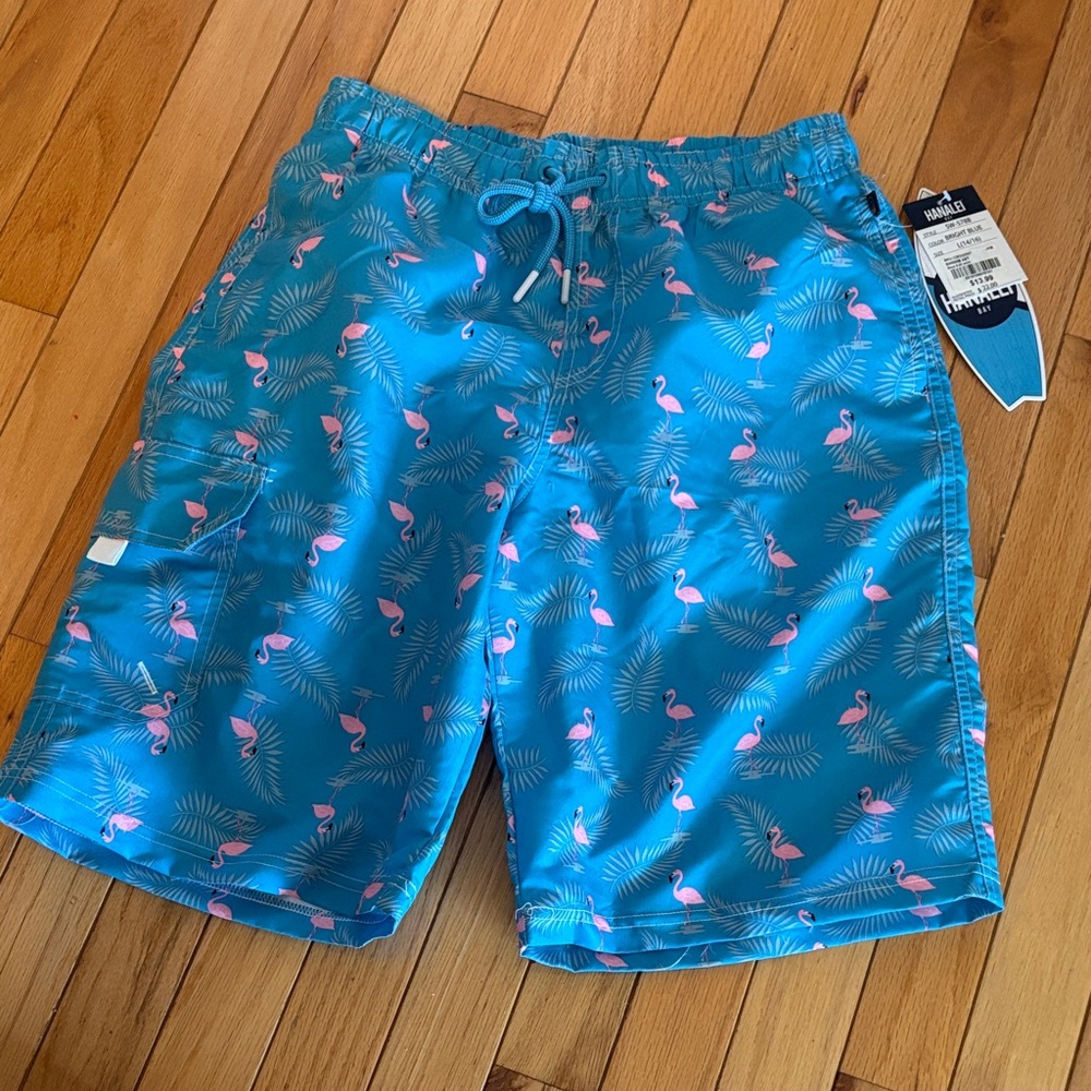 H&M Kids Blue Flamingo Swim Trunks